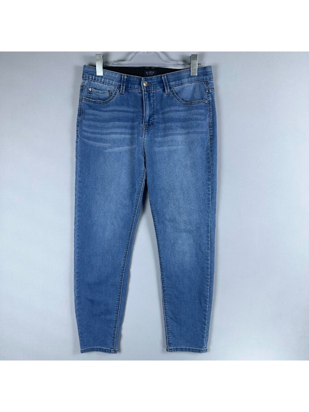 Curve Appeal Jeans Size 10/30 Comfort Waist High Rise Skinny Blue Medium Wash